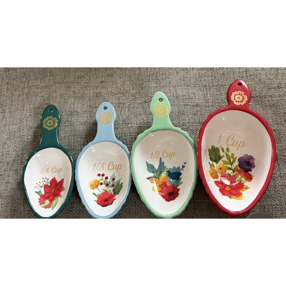Pioneer Women Measuring Scoops Measuring Cups WINTER BOUQUET BRAND NEW